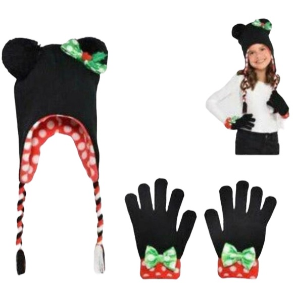 DISNEY MINNIE MOUSE Hat Gloves Set NEW - Picture 2 of 4